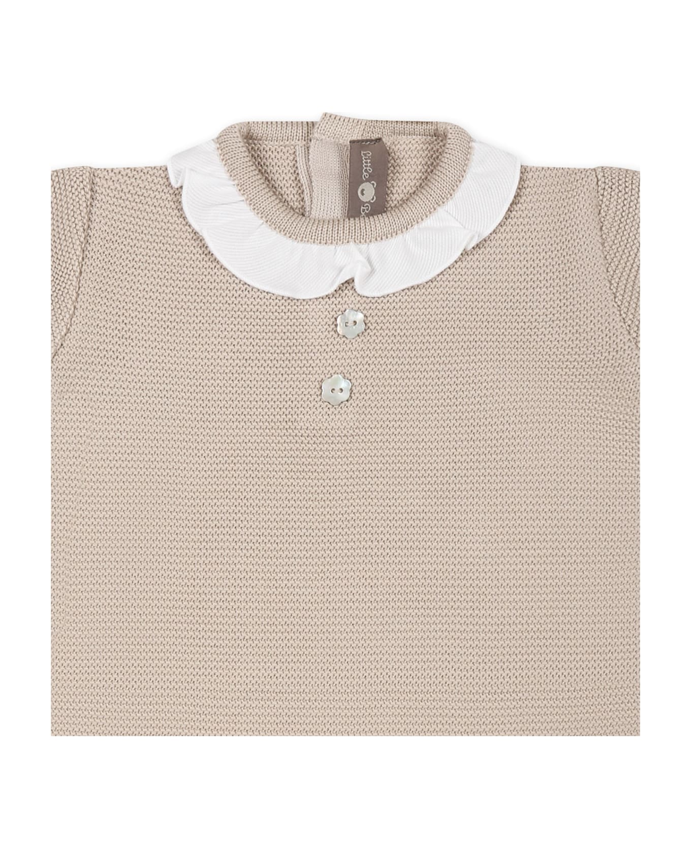 Little Bear Beige Romper For Baby Girl - Beige