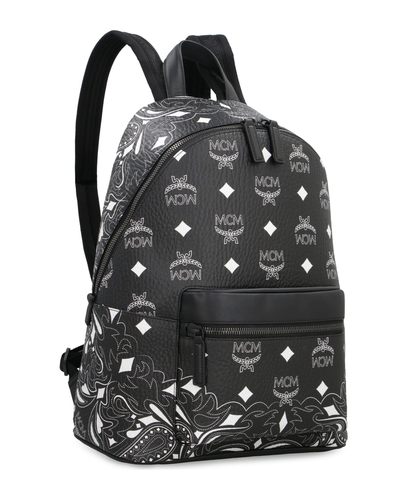 MCM Stark Faux Leather Backpack - black