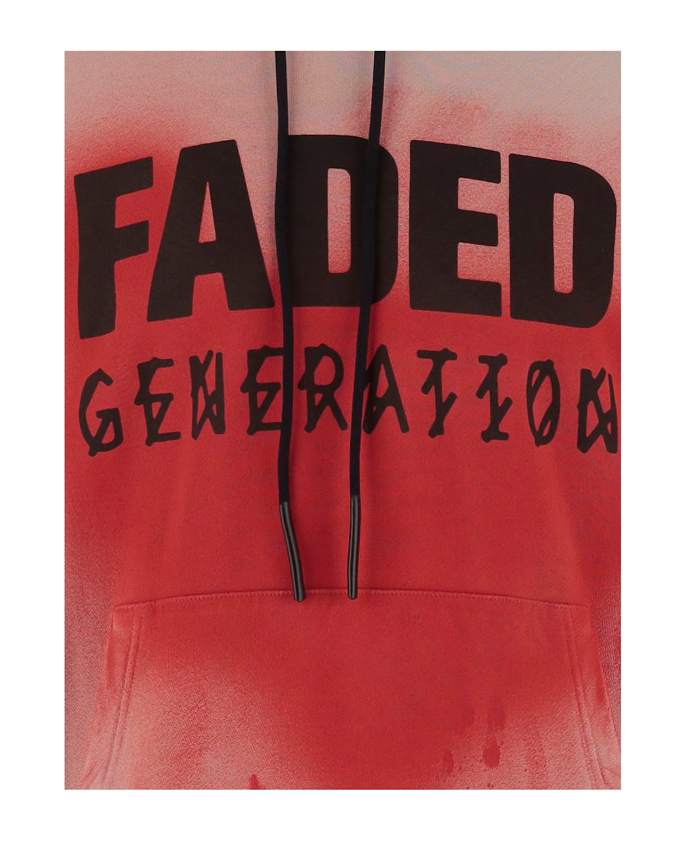 44 Label Group Faded Gen Cotton Sweatshirt With Print - Red