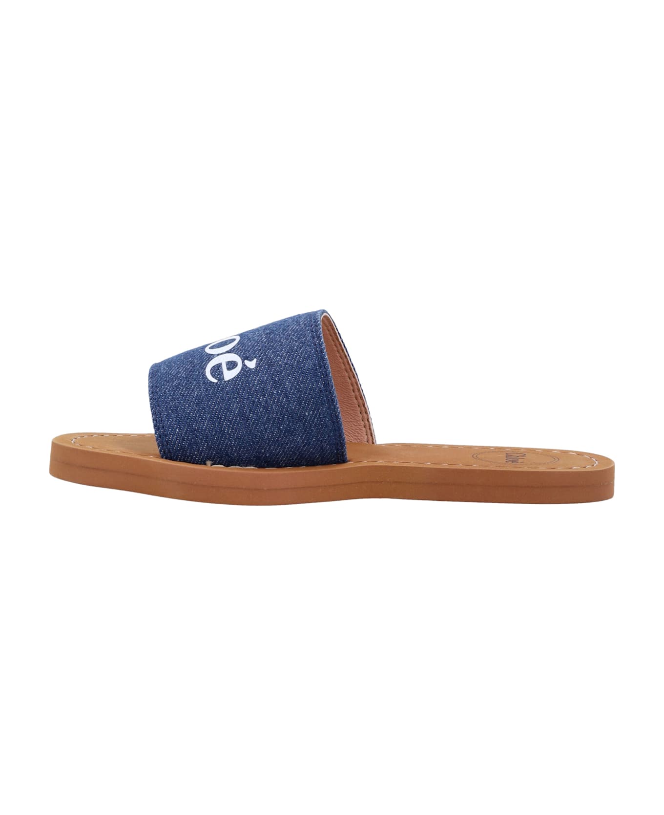 Chloé Kid - Logo Slides - DENIM BLUE