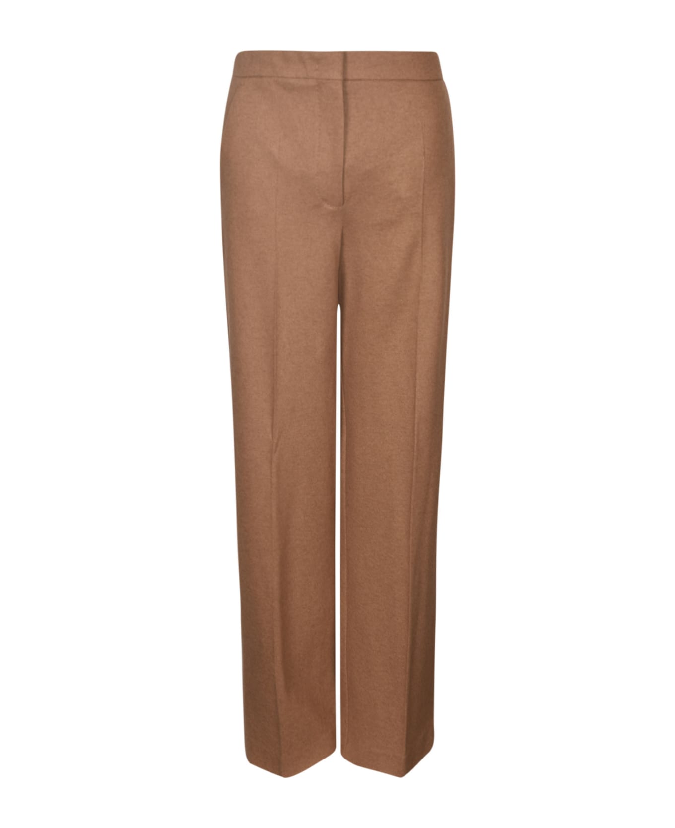 Max Mara Wide Straight Leg Plain Trousers - Brown