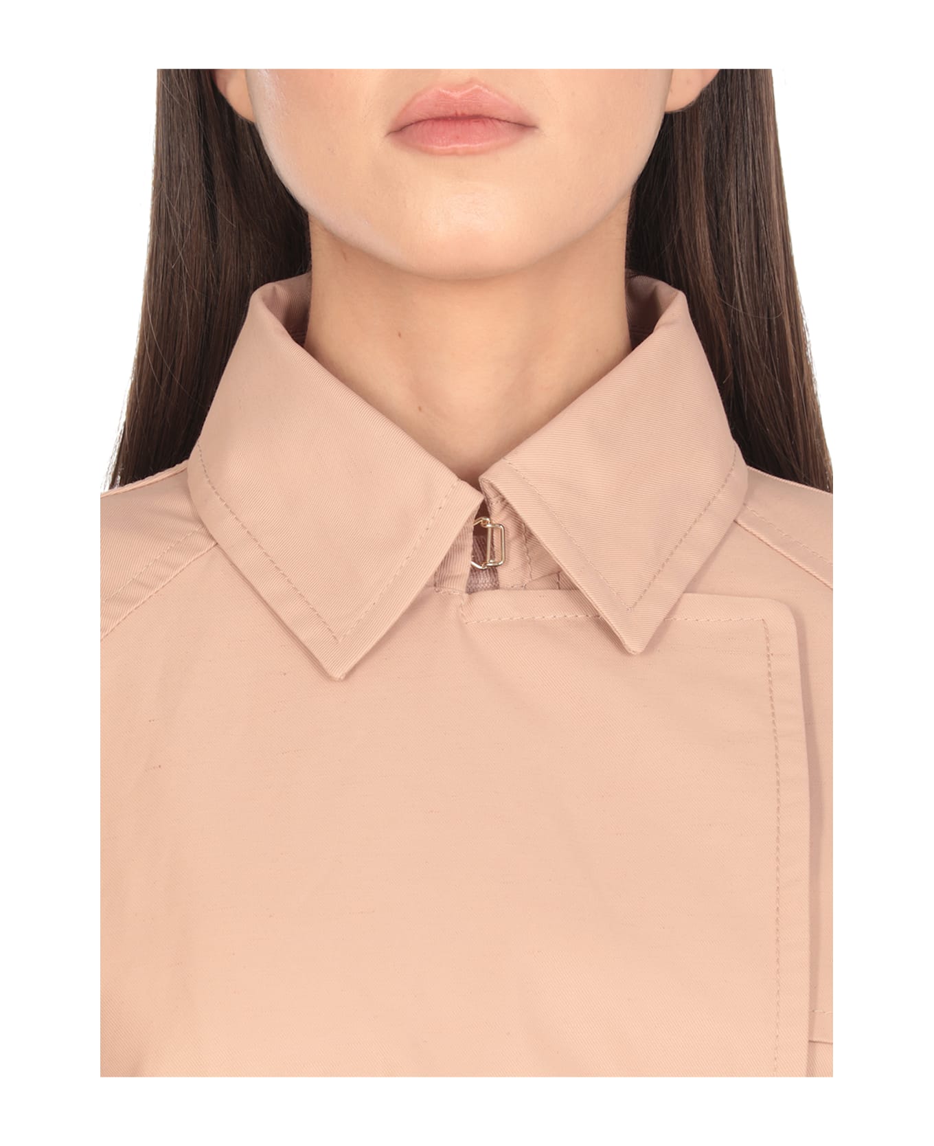 Fay Short Cotton And Linen Trench Coat - Pink