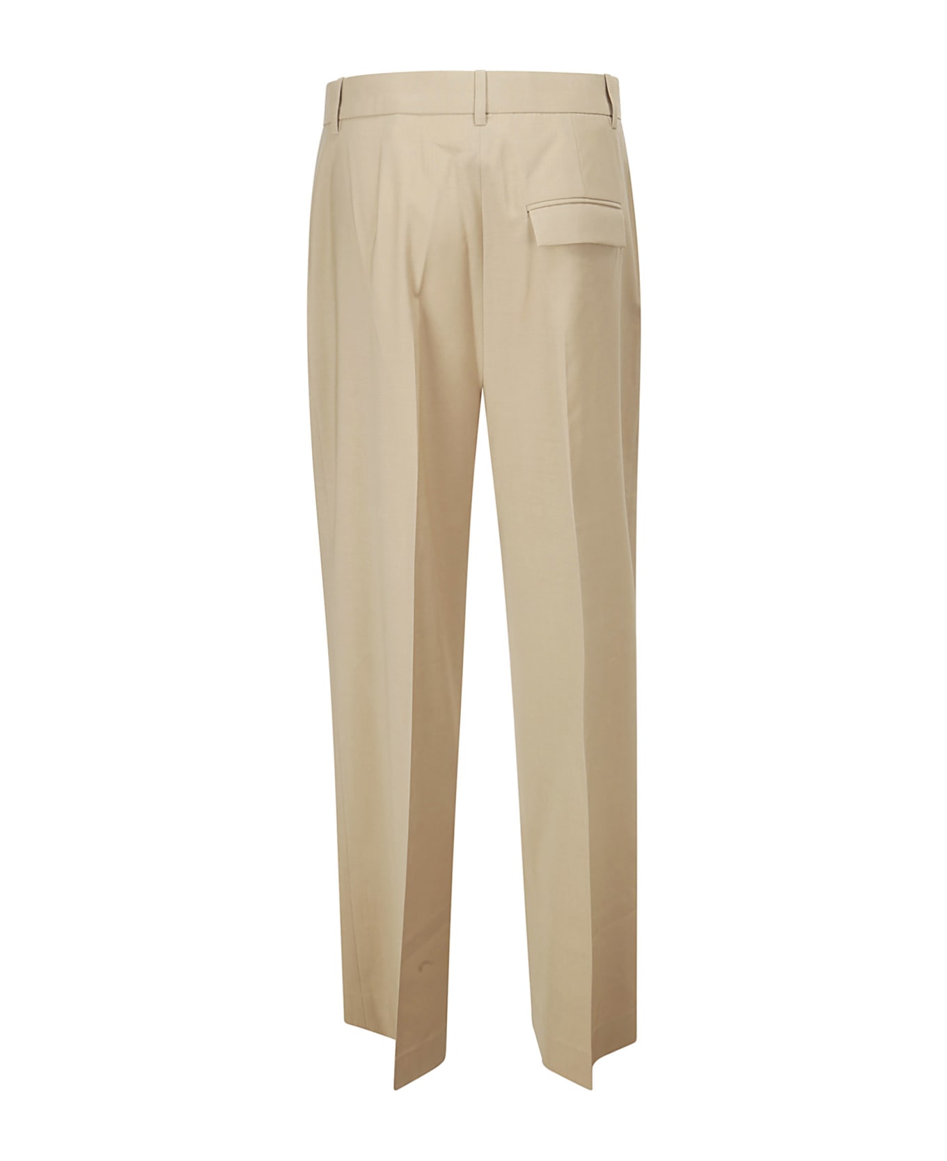 Róhe Wide Leg Pleated Trousers - FAWN