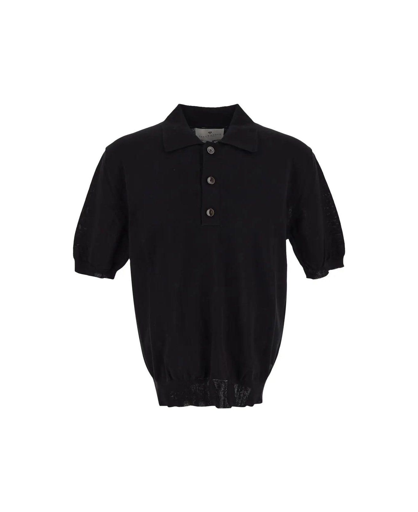 Seven Gauge Polo Shirt - BLACK