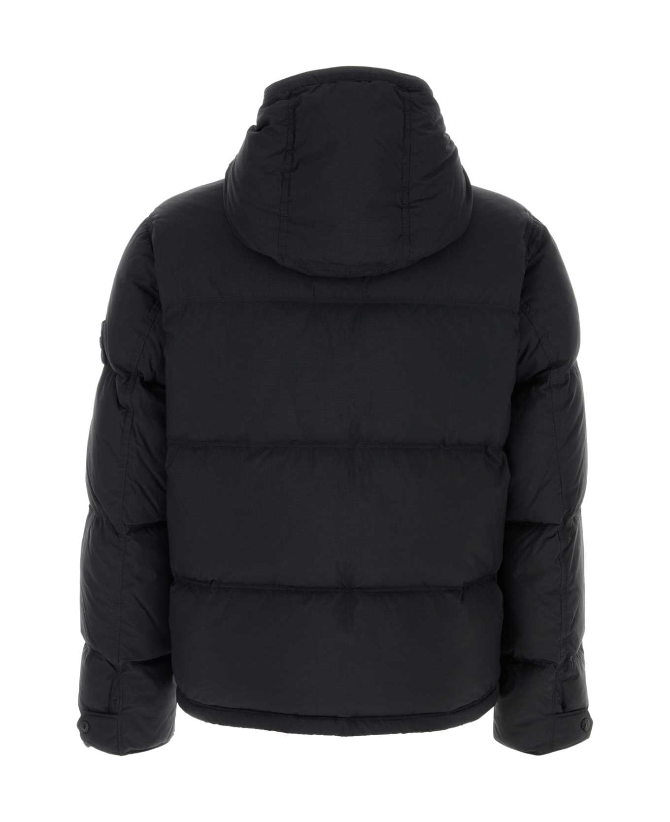 Stone Island Black Nylon Down Jacket - BLACK