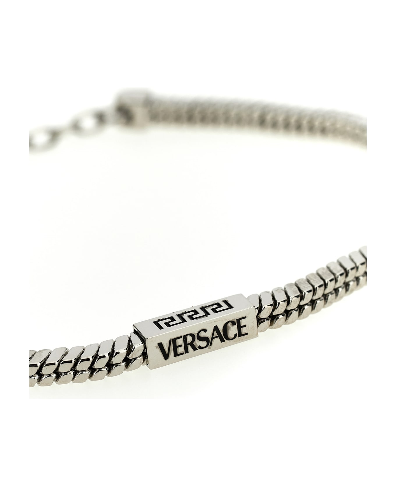 Versace Logo Metal Bracelet - Silver