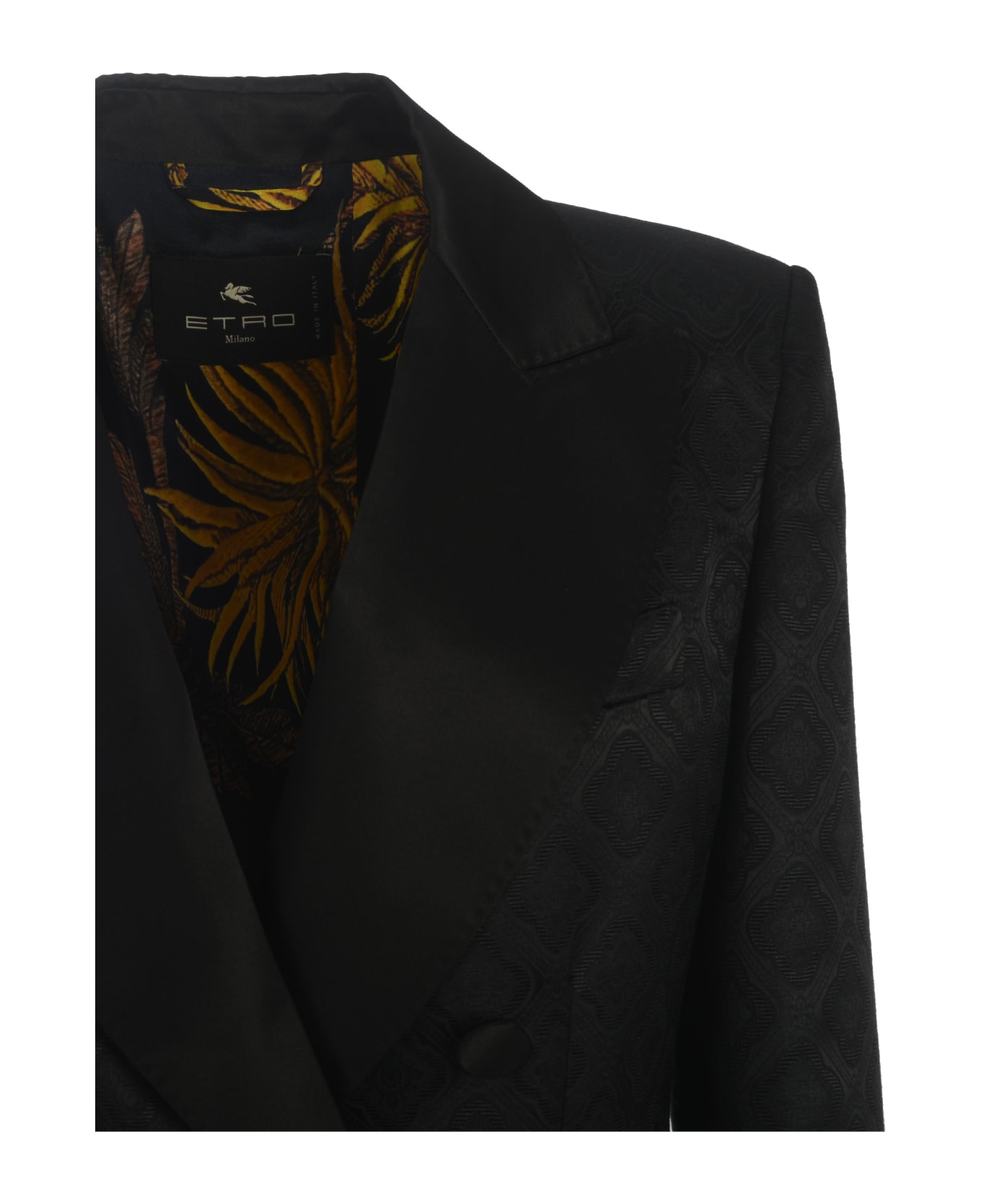 Etro Jacket Etro "floral Jacquard" In Viscose - Nero
