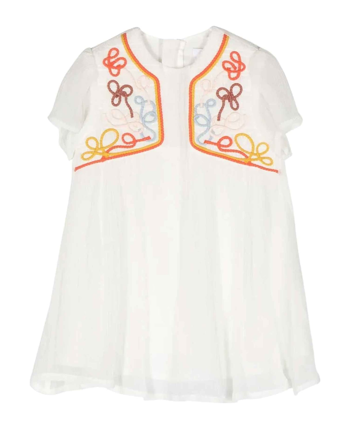Chloé White Dress Baby Girl Chloé Kids - Bianco