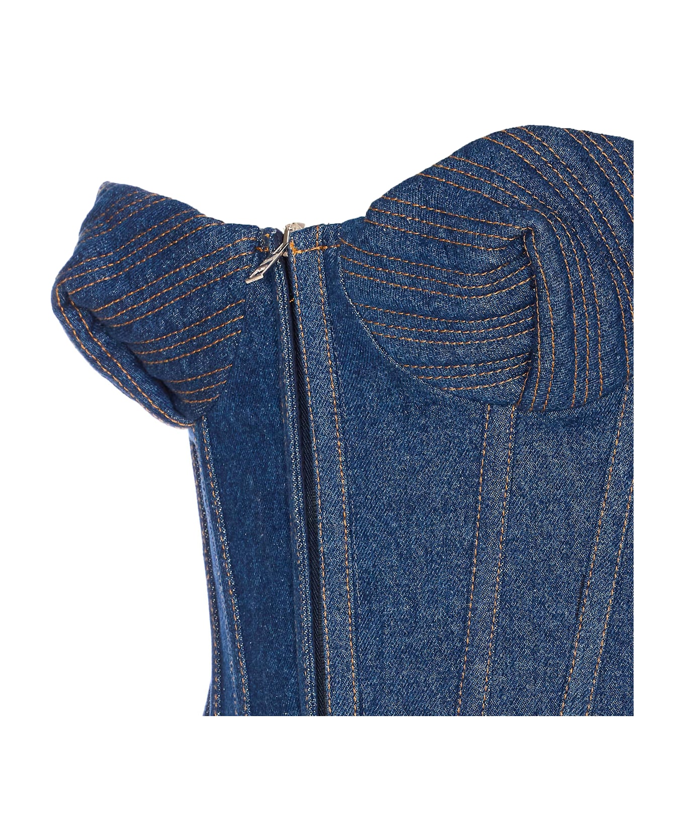 Jean Paul Gaultier The Bi-material Denim Corset - Blue