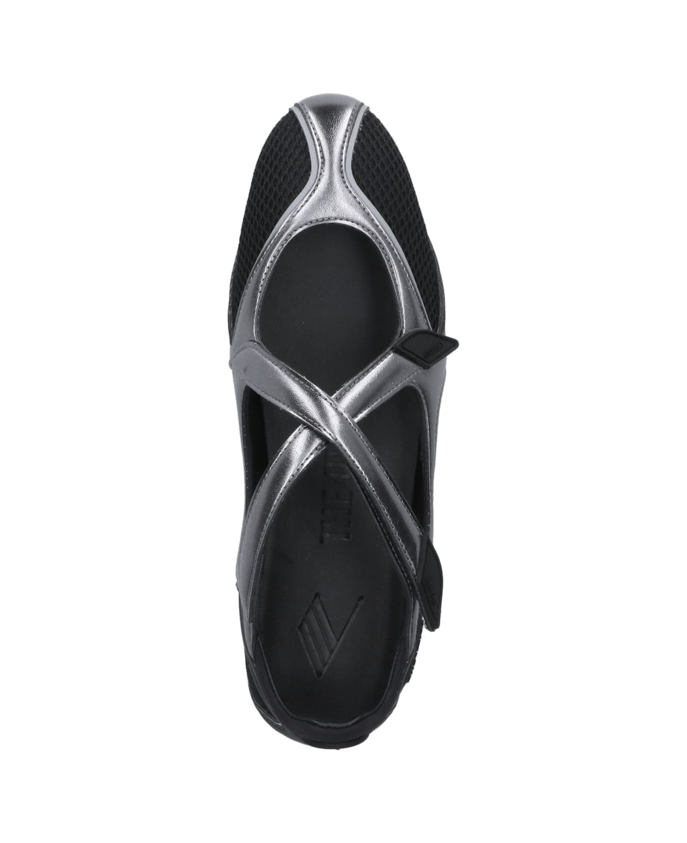 The Attico 'floor 01' Flat Ballet Flats - BLACK/SILVER