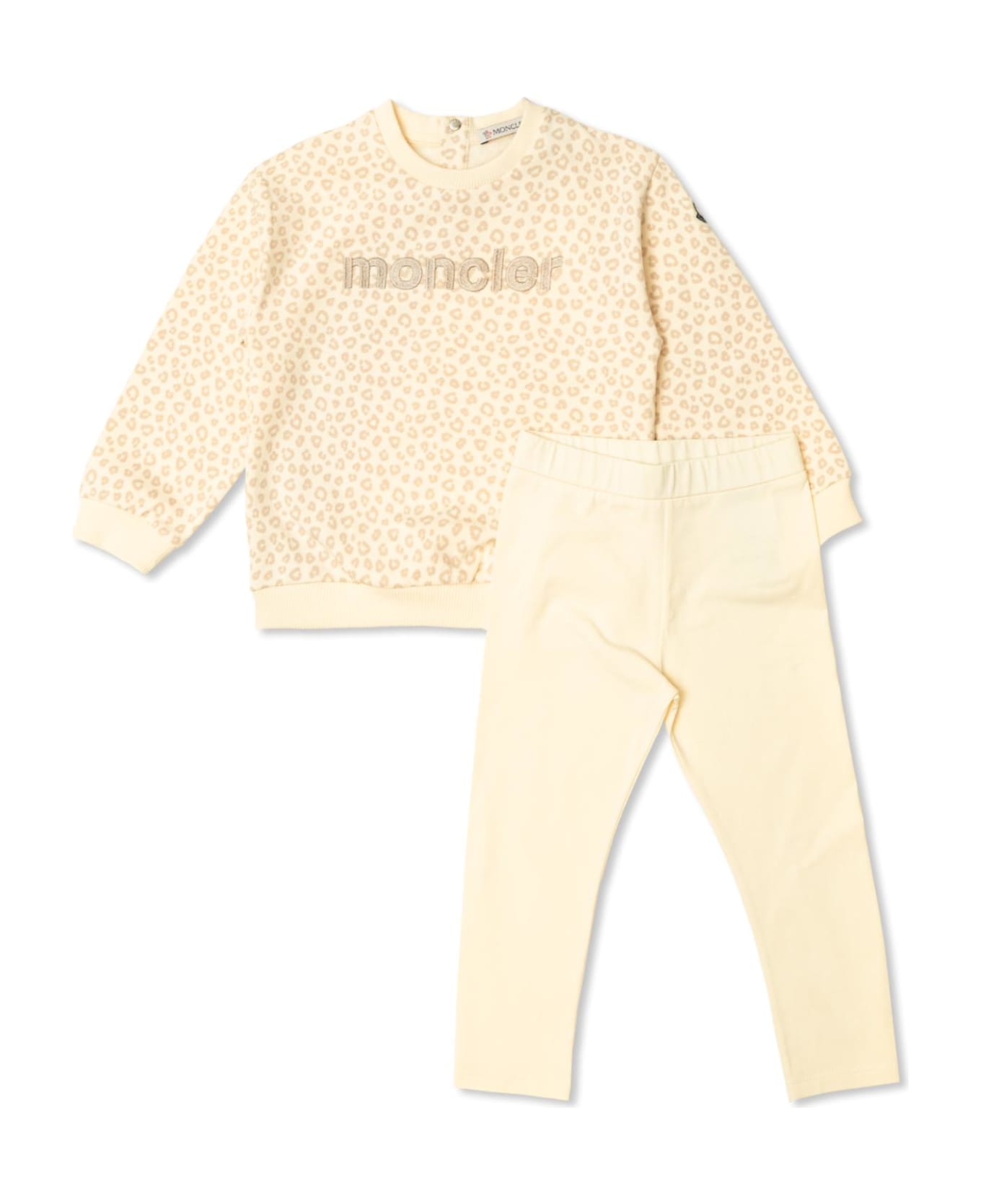 Moncler Enfant Set: Sweatshirt And Leggings - Beige