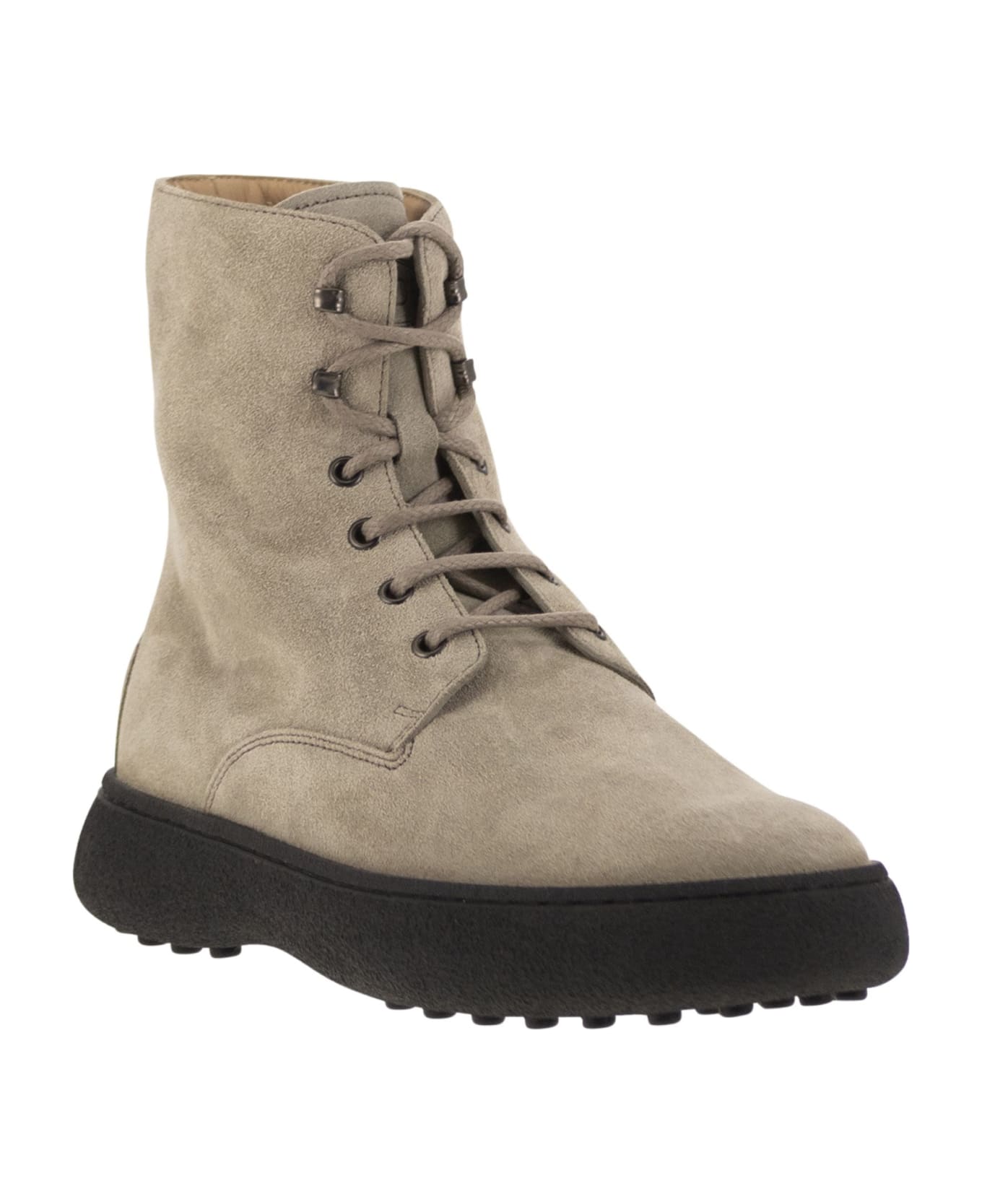 Tod
s Suede Lace-up Boot - Beige