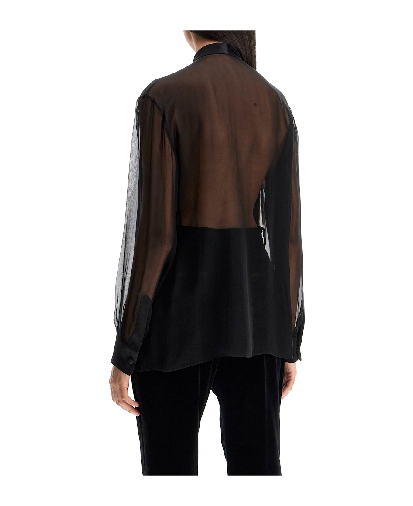 Dolce & Gabbana 'chiffon Blouse With Bow - Nero