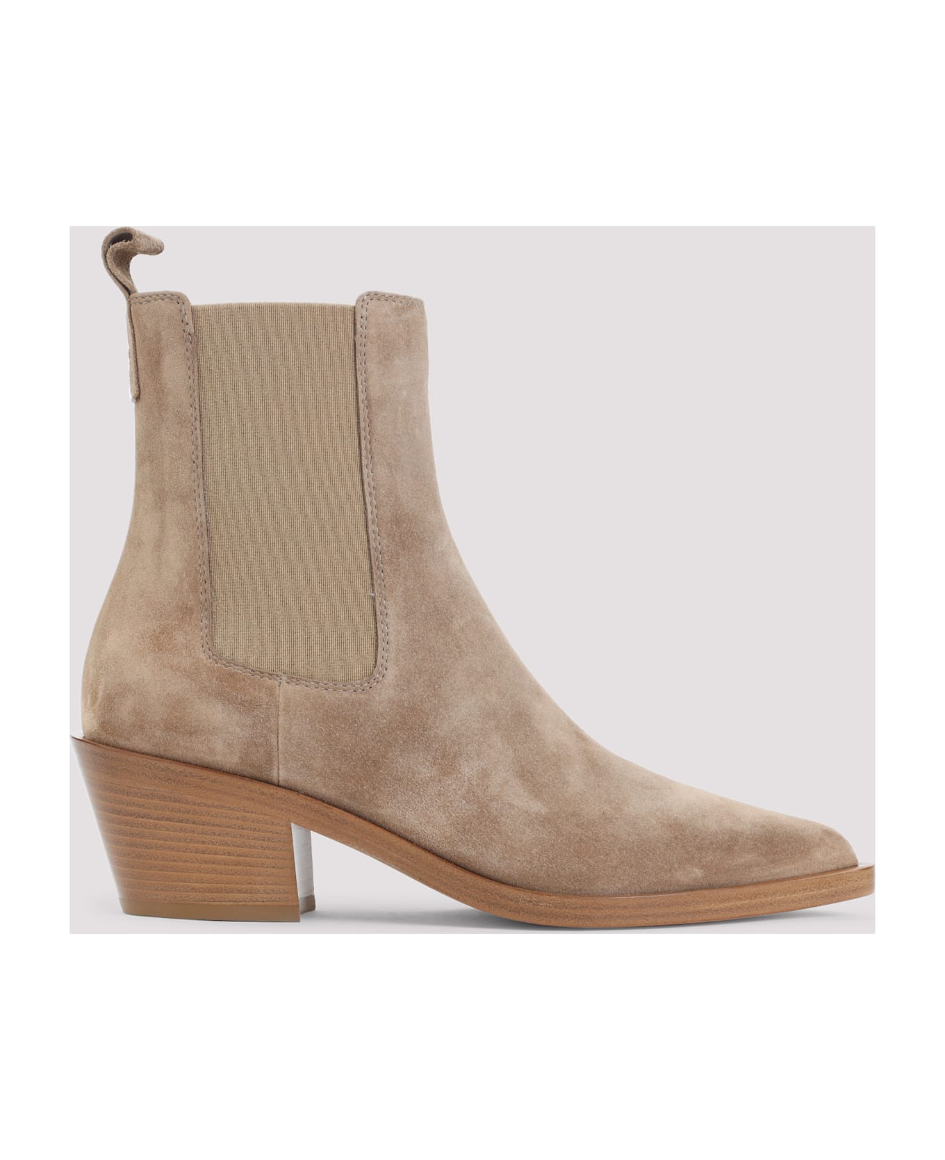 Gianvito Rossi Suede Leather Ankle Boots - Caml Camel