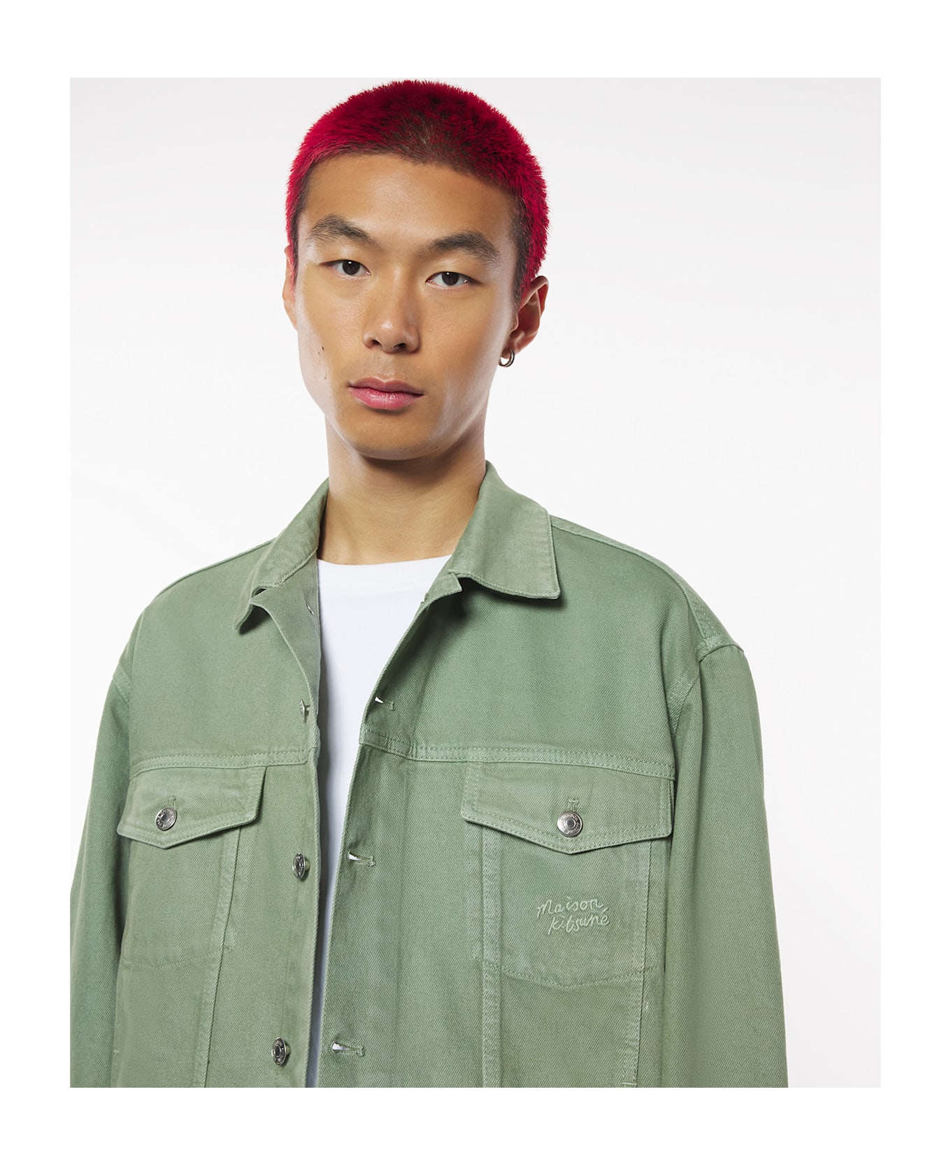 Maison Kitsuné Trucker Jacket - Turf Green