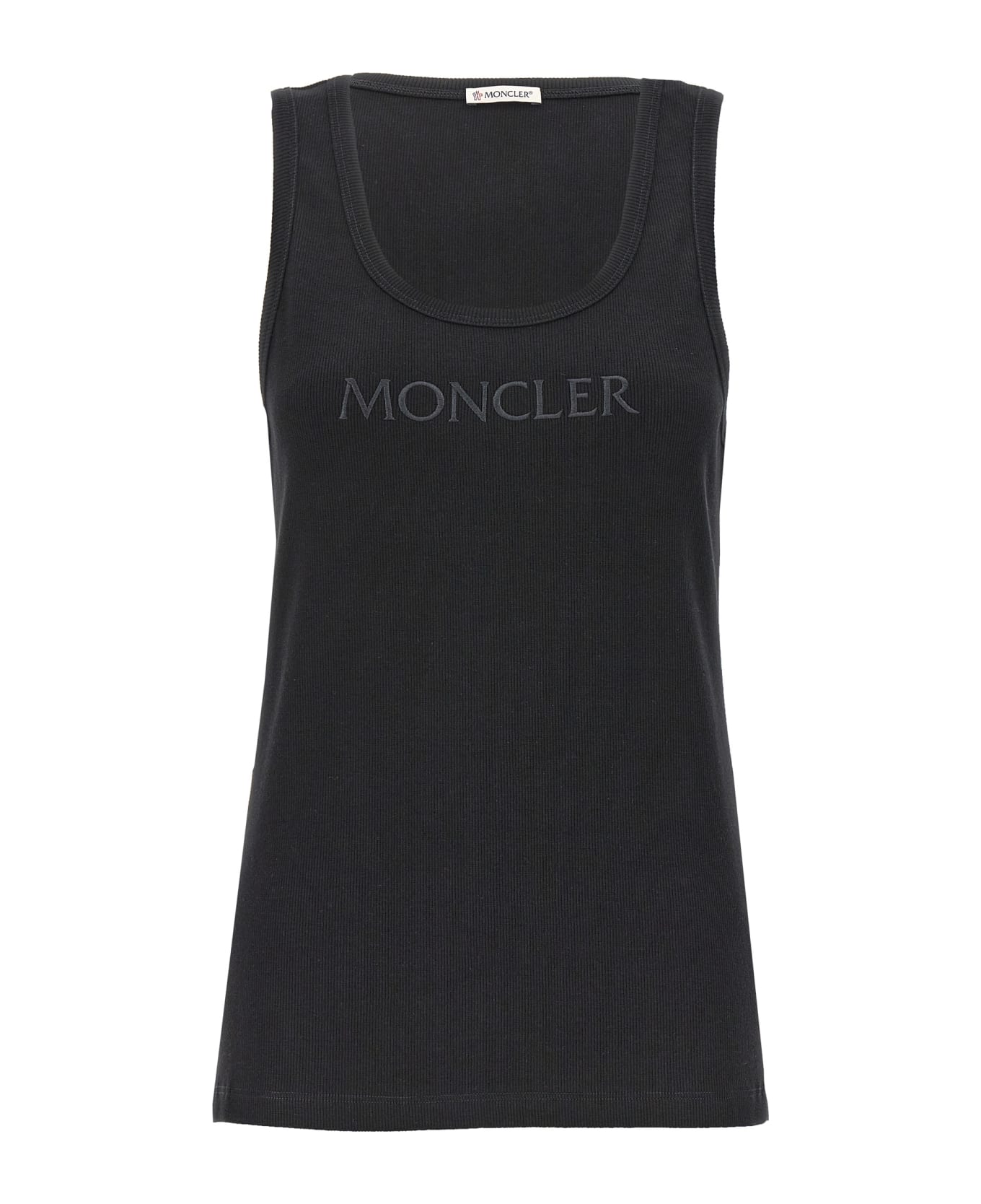 Moncler Logo Embroidery Tank Top - Black