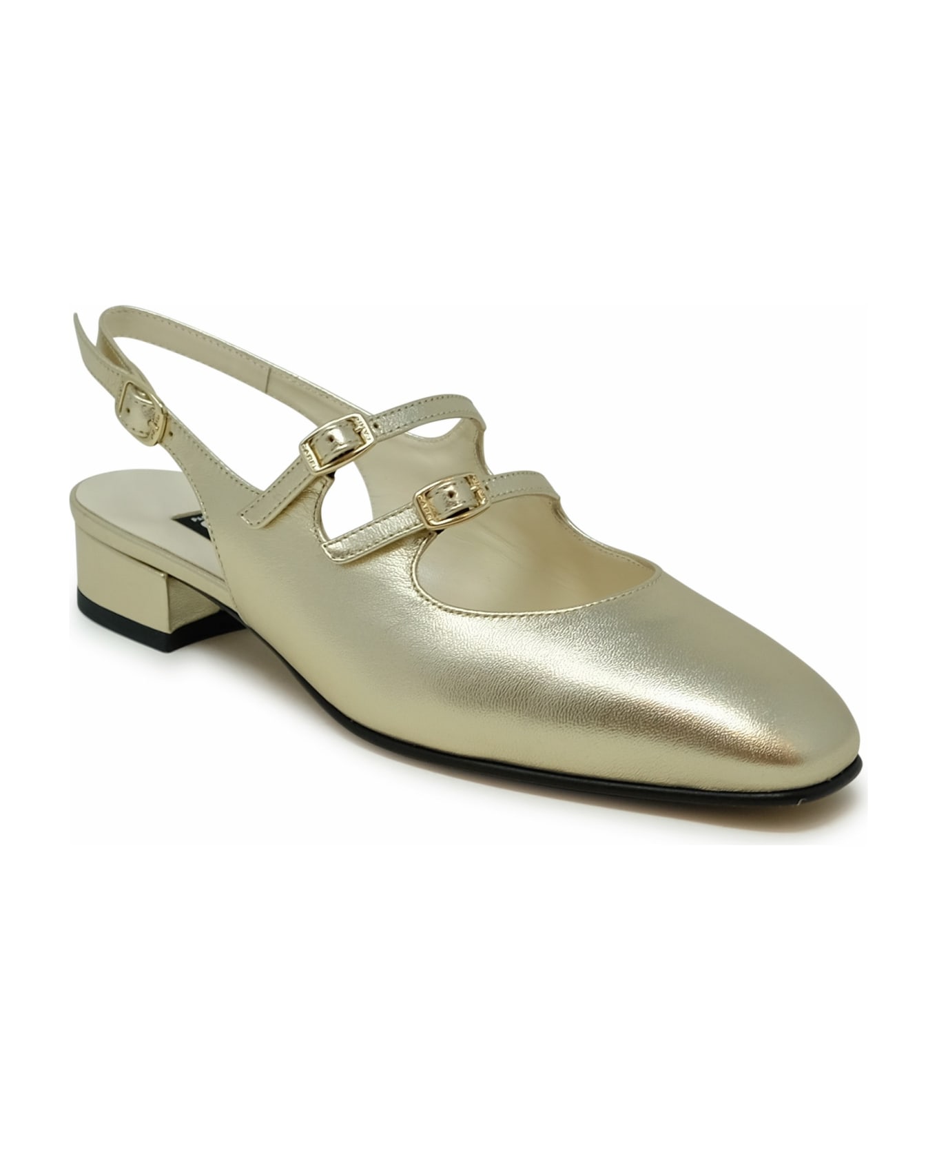 Carel Paris Gold Leather Ballet Flats - GOLD