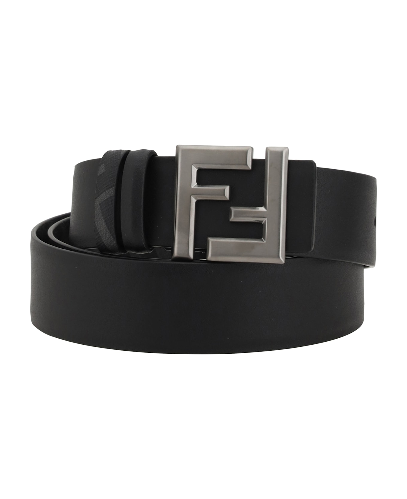 Fendi Ff Logo Reversible Belt - BLACK