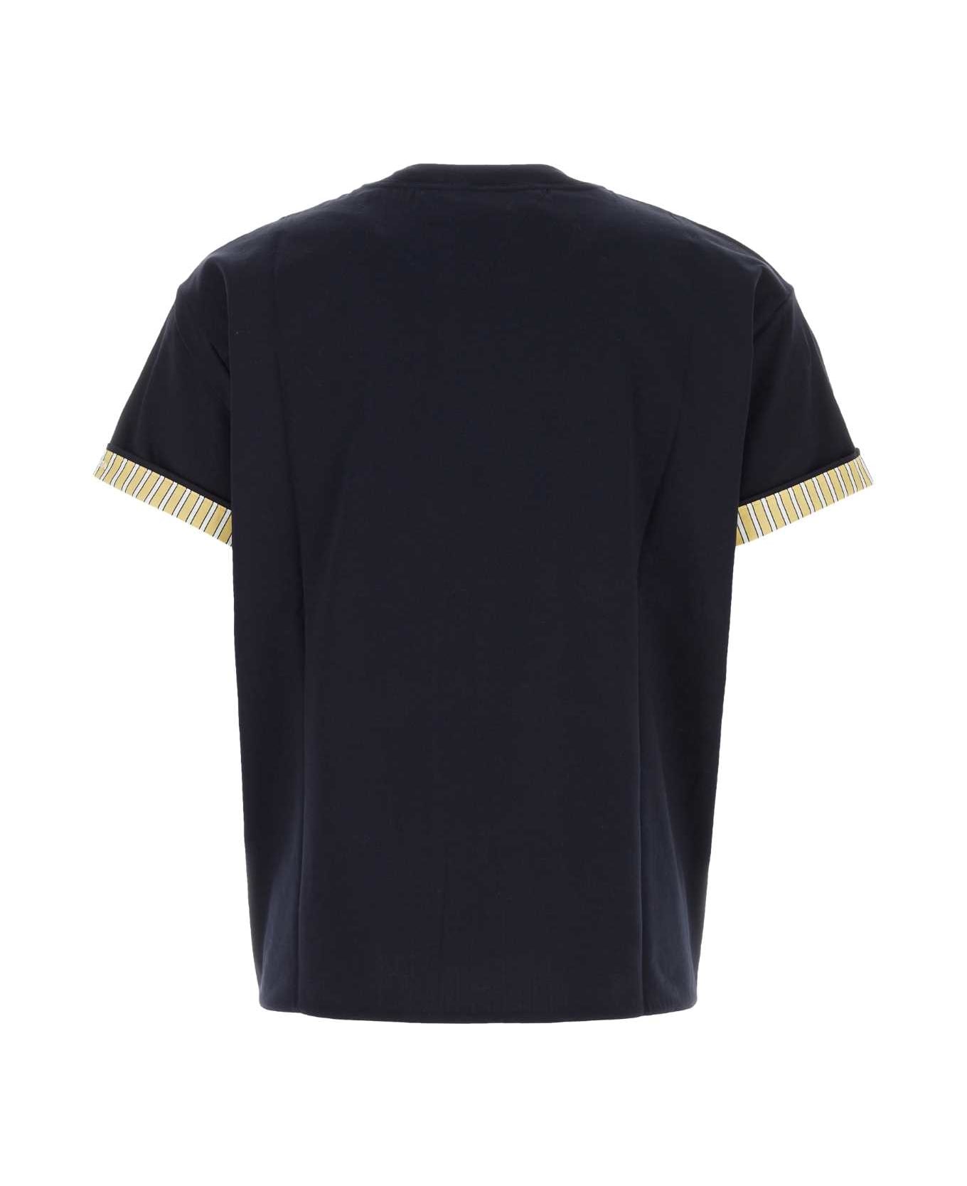 Bottega Veneta Midnight Blue Cotton T-shirt - NAVYYELLOWWHITE