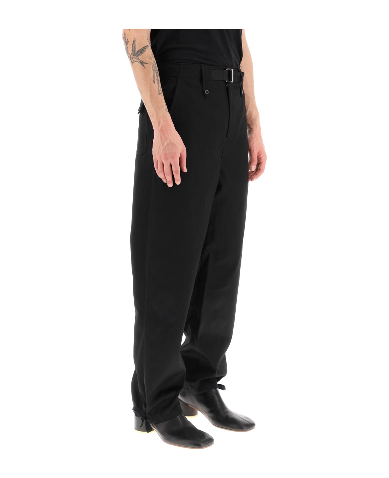 Sacai Cotton Twill Chino Pants - BLACK (Black)