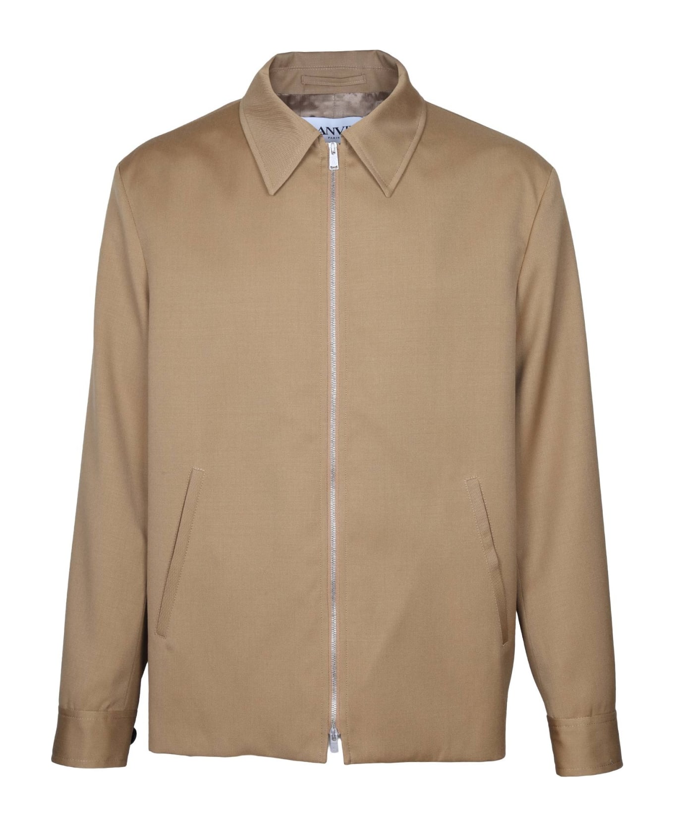Lanvin Wool Jacket With Zip Desert Color - Desert