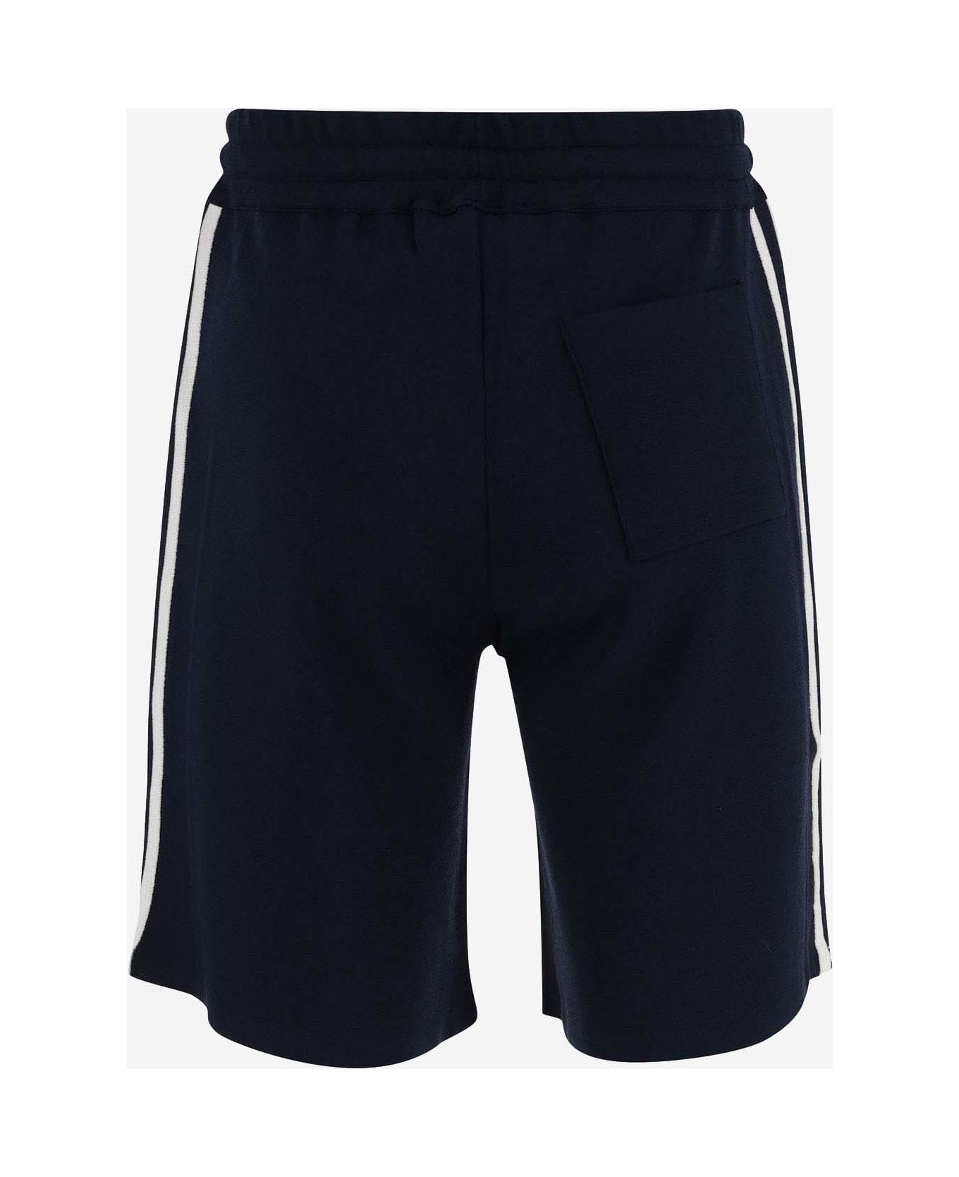 Autry Viscose Blend Short Pants With Logo - Blue ショートパンツ