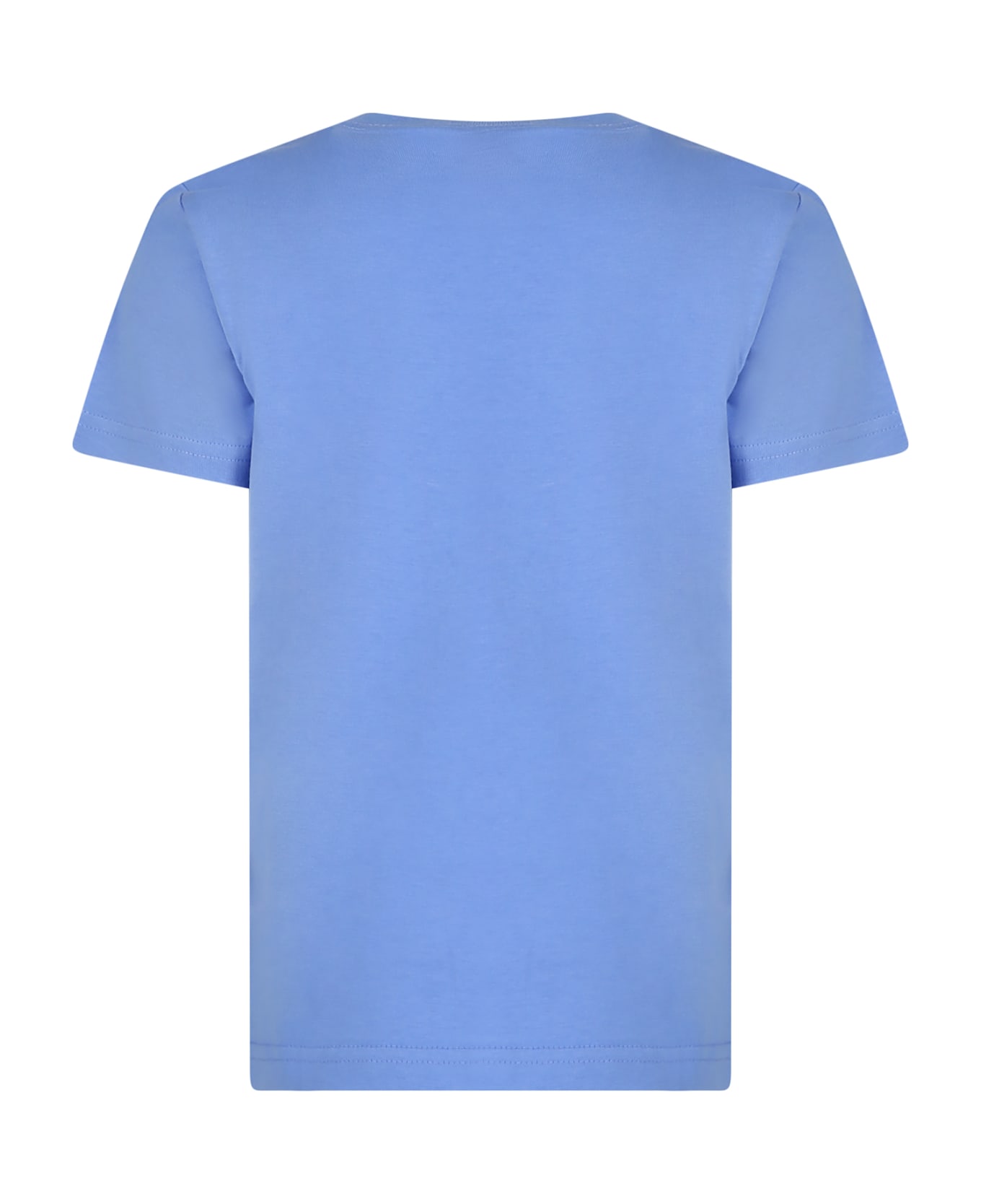Ralph Lauren Light Blue T-shirt For Boy With Dog Print - Light Blue