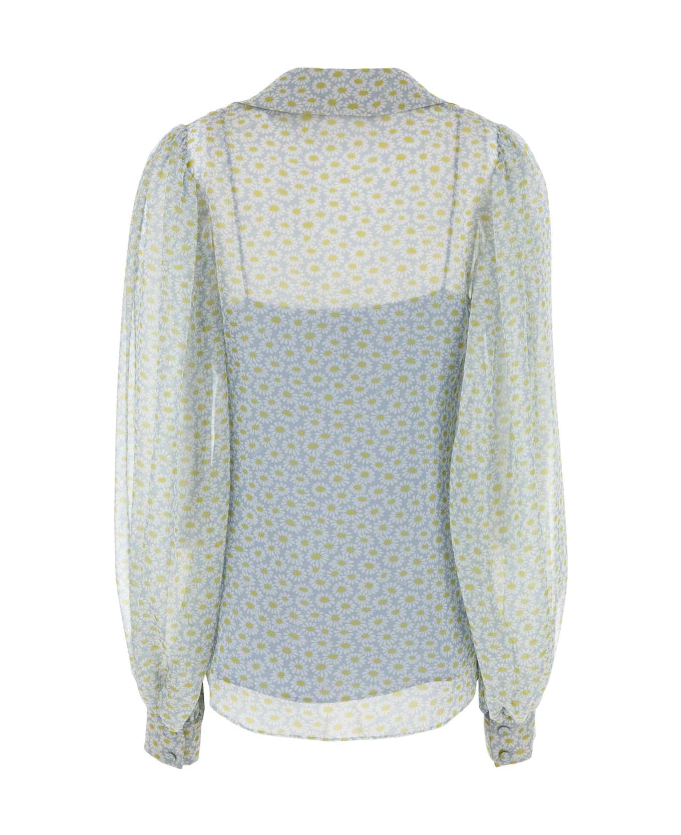 Gucci Printed Chiffon Shirt - LIGHTGREYYELLOWMC