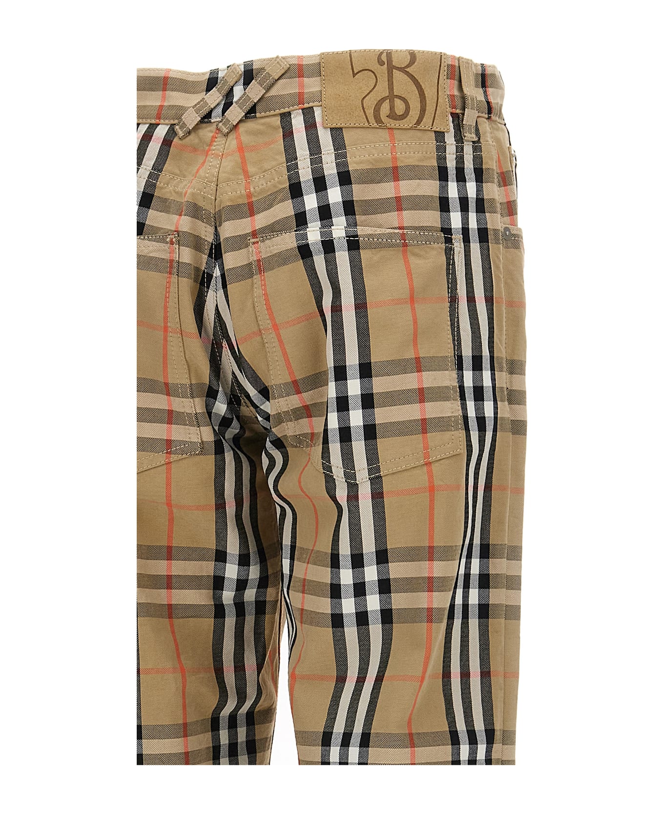 Burberry Check Pants - Beige