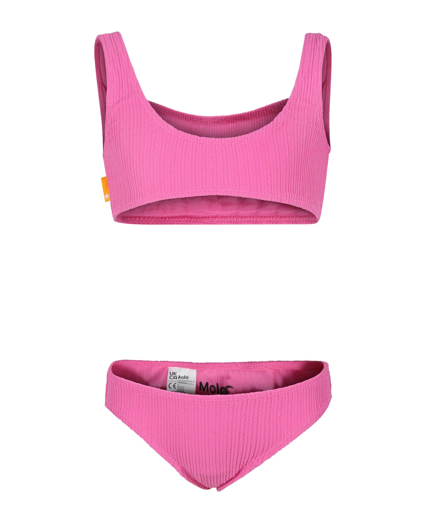 Molo Fuchsia Bikini For Girl With Logo - Fuchsia 水着