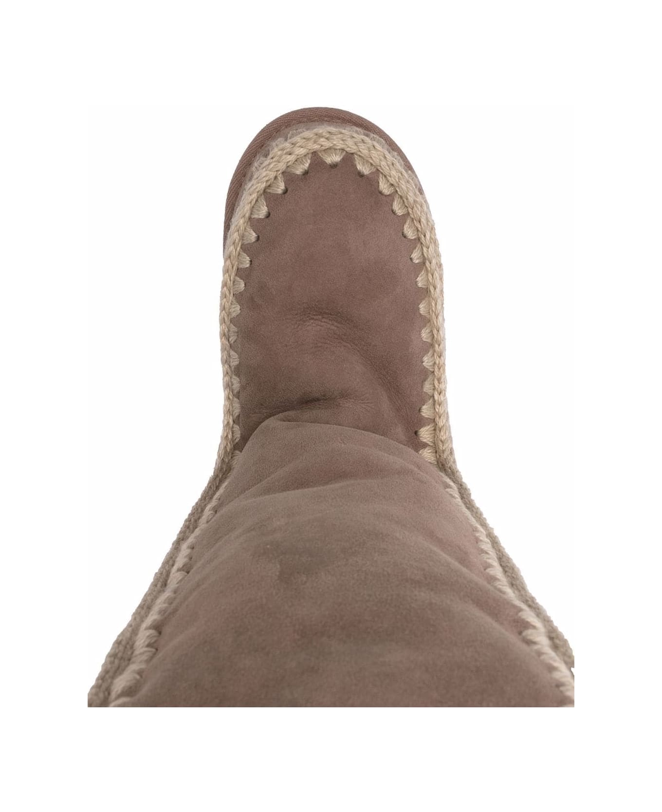 Mou Eskimo 40 Low Heels Boots In Taupe Suede - taupe