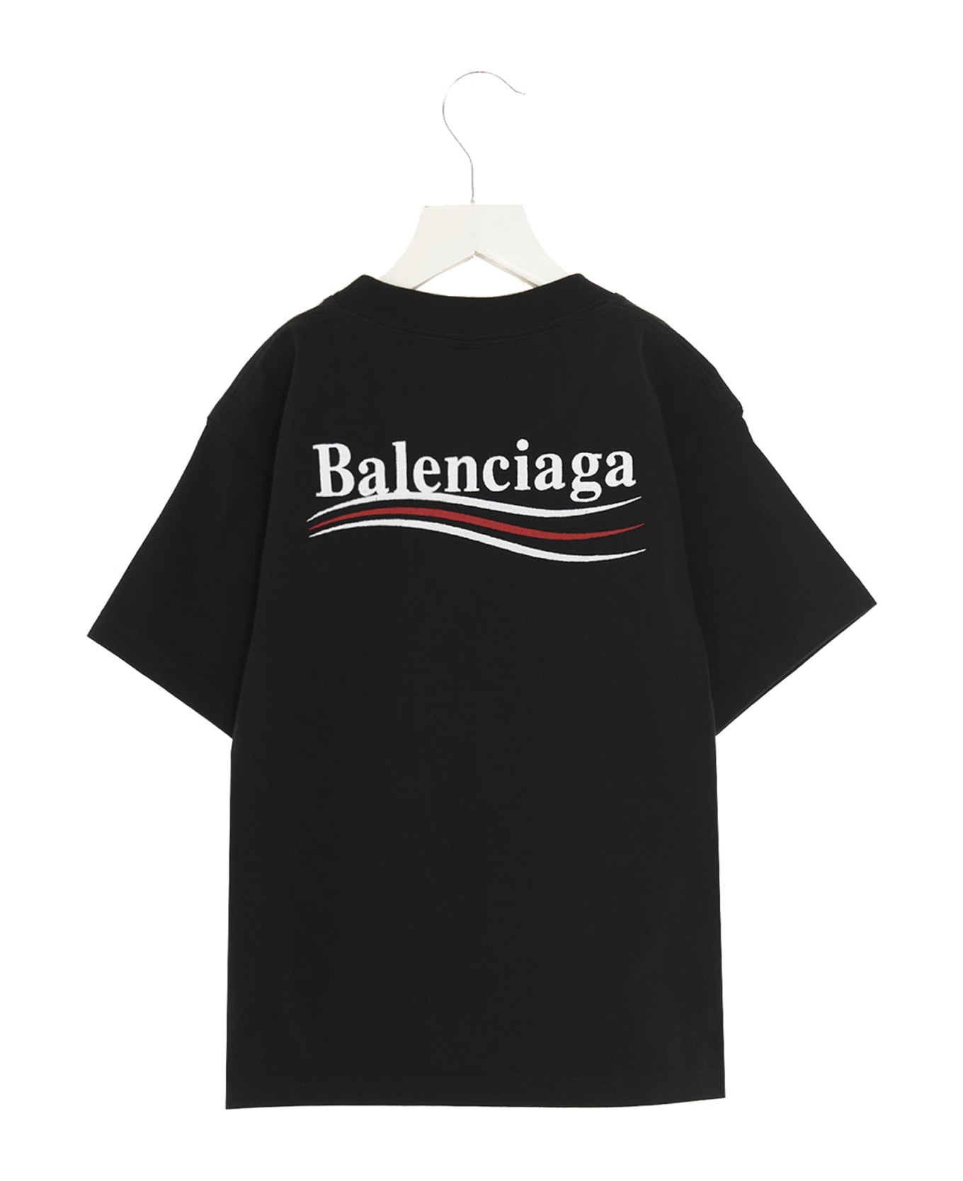 Balenciaga Logo Embroidery T-shirt - Black  