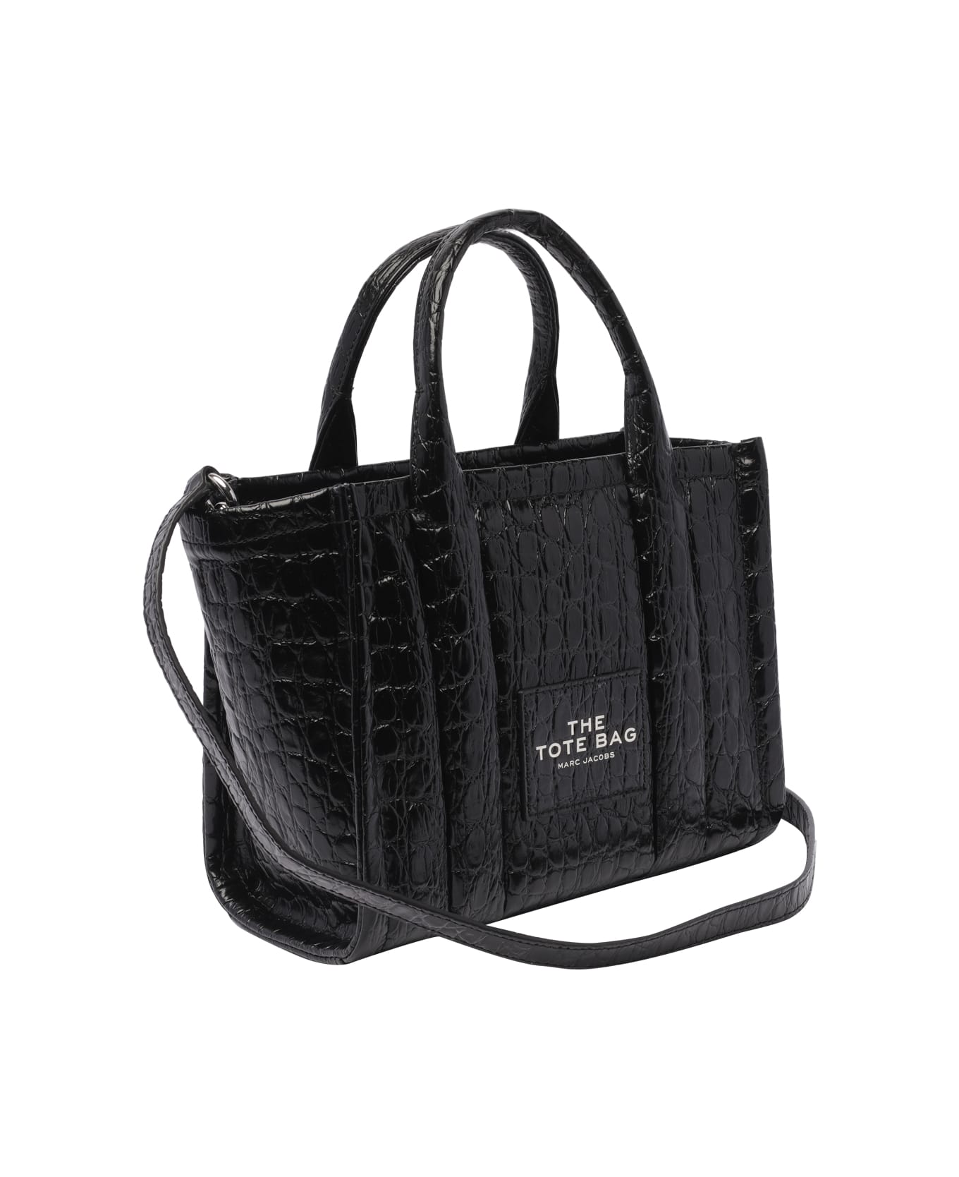 Marc Jacobs The Croc-embossed Small Tote Bag - Black トートバッグ