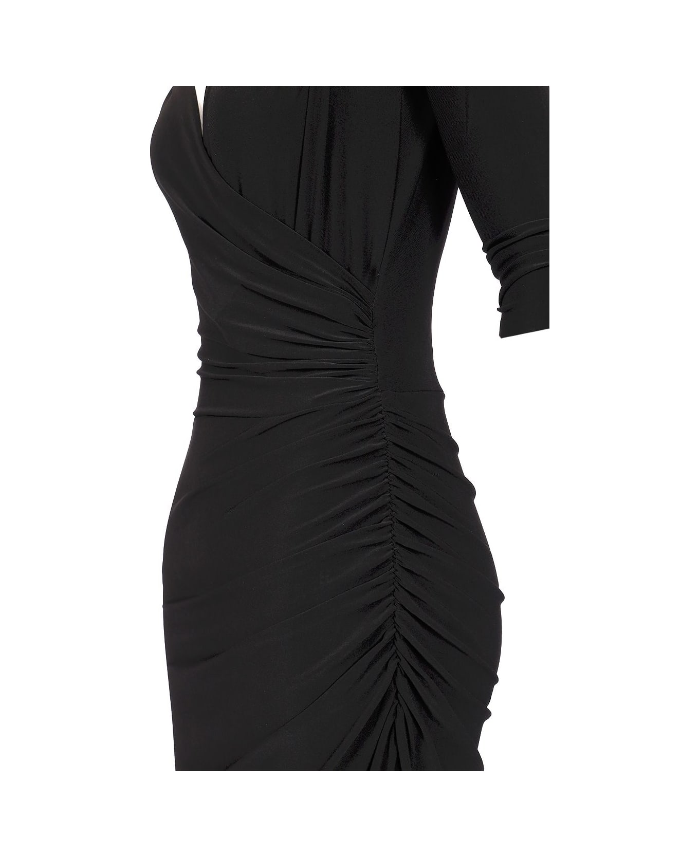 Norma Kamali Dress With Side Drape - Black
