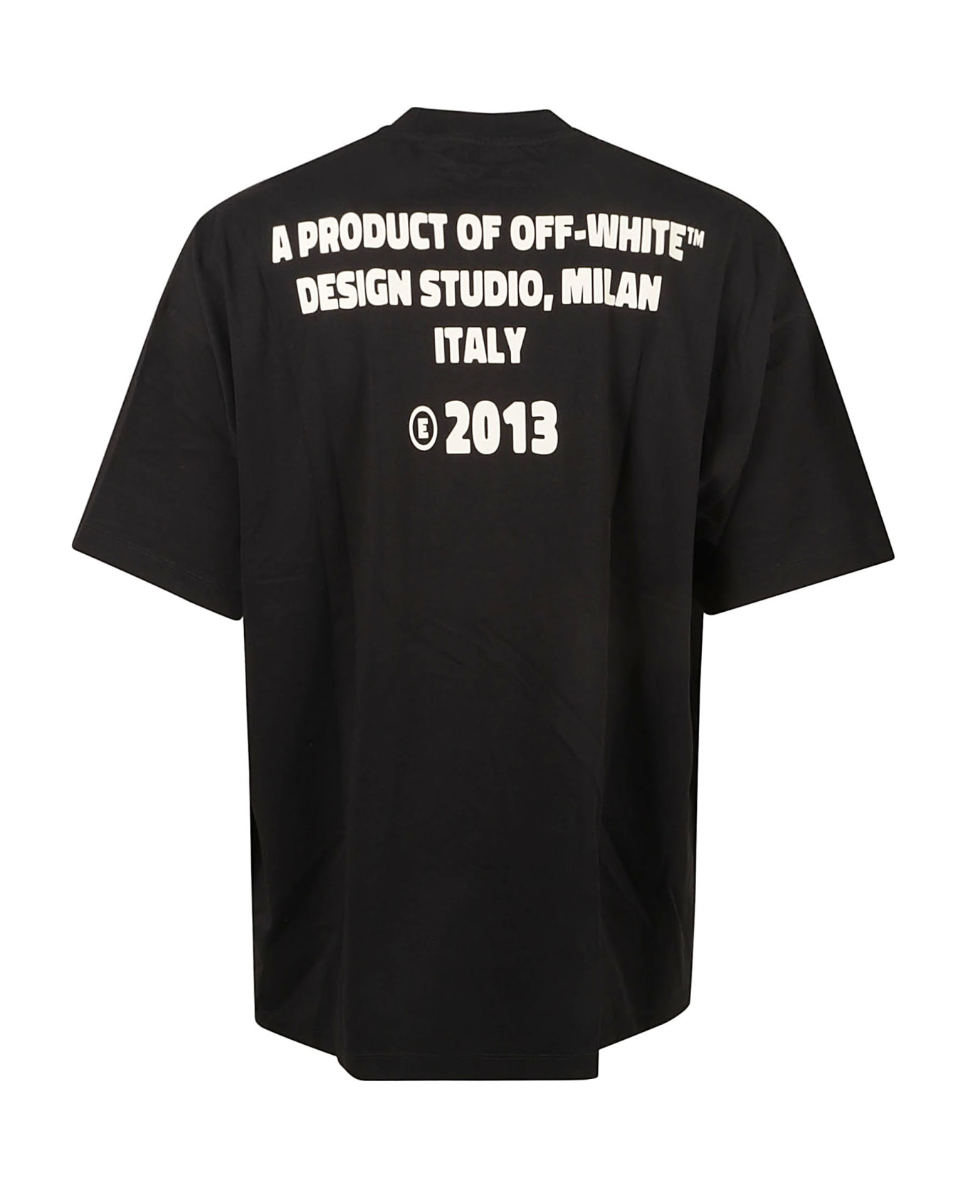 Off-White Crystal Round Logo Over T-shirt - Black シャツ