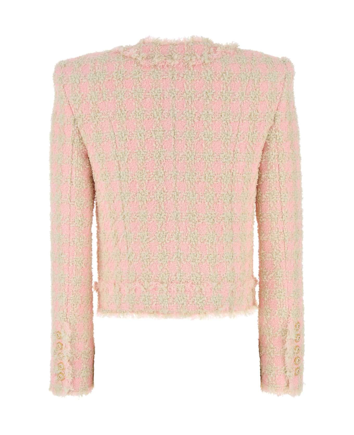 Balmain Embroidered Bouclã© Blazer - ROSEBEIGE