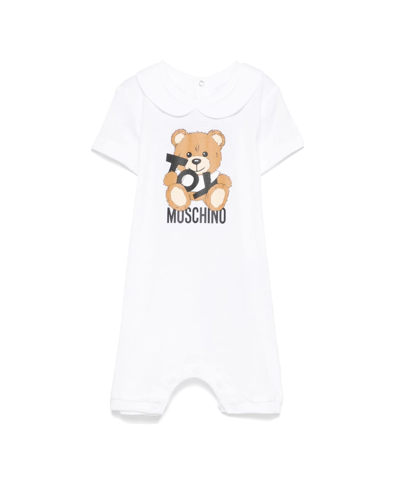 Moschino Kids Leo Teddy Print Romper - White