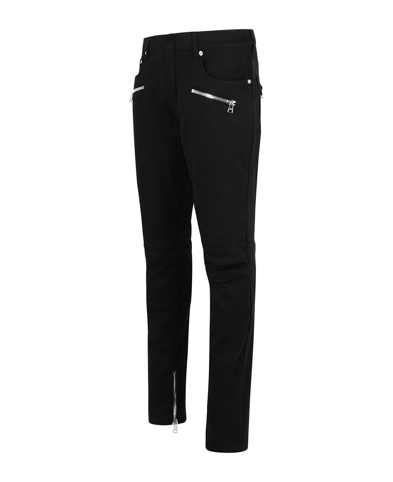 Balmain 
biker
 Black Denim Jeans - Black