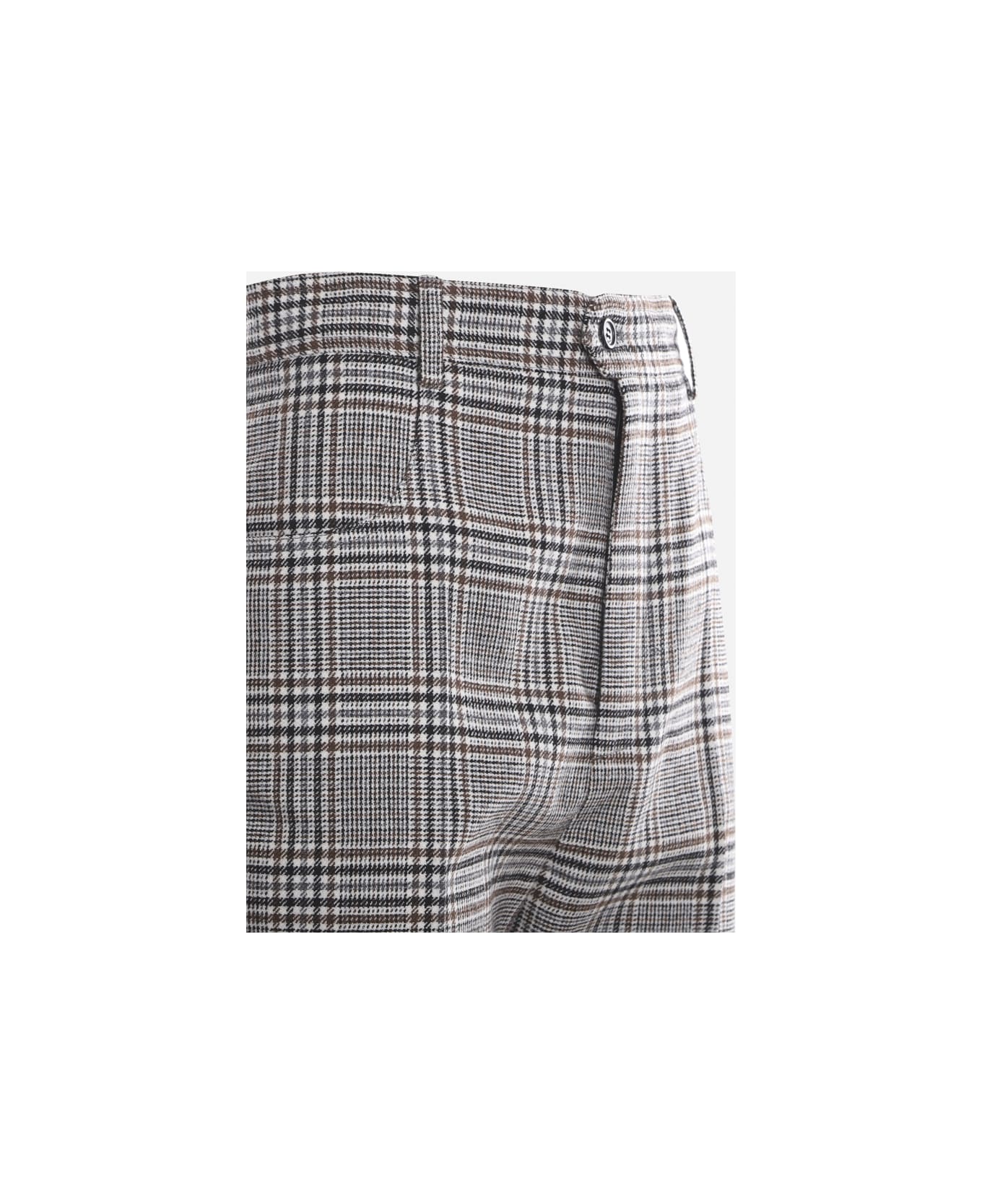 Saint Laurent Prince Of Wales Wool Shorts - Marron noir