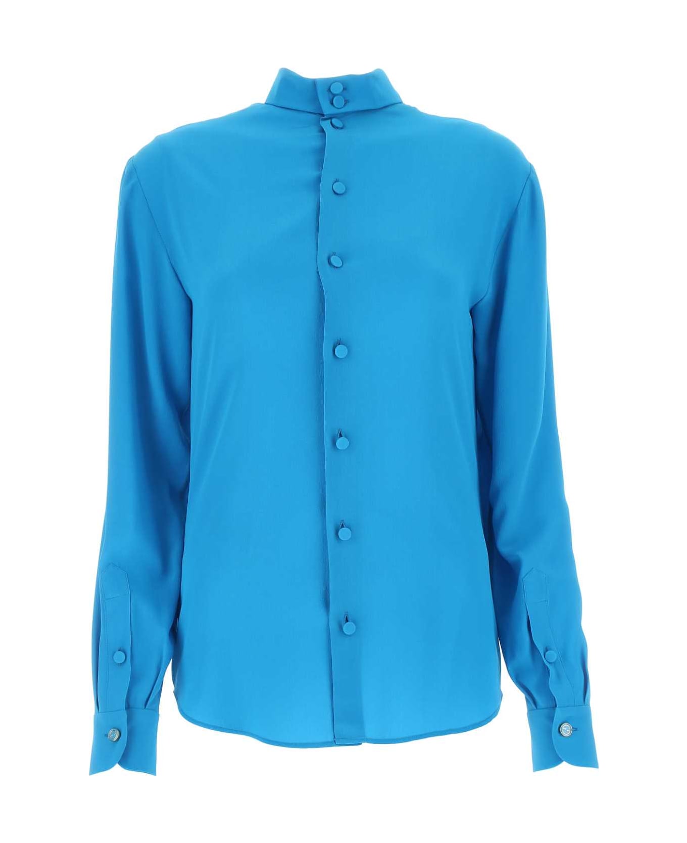 Gucci Turquoise Crepe Shirt - Multicolor
