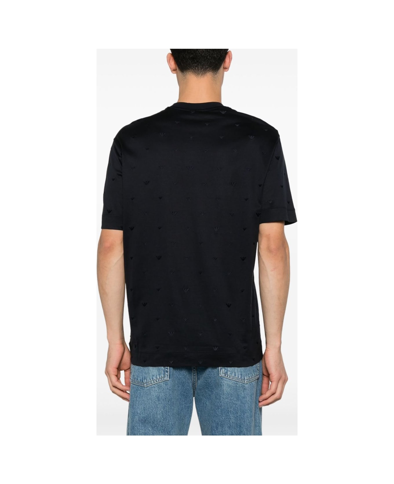 Emporio Armani Allover Logo T-shirt - Blue