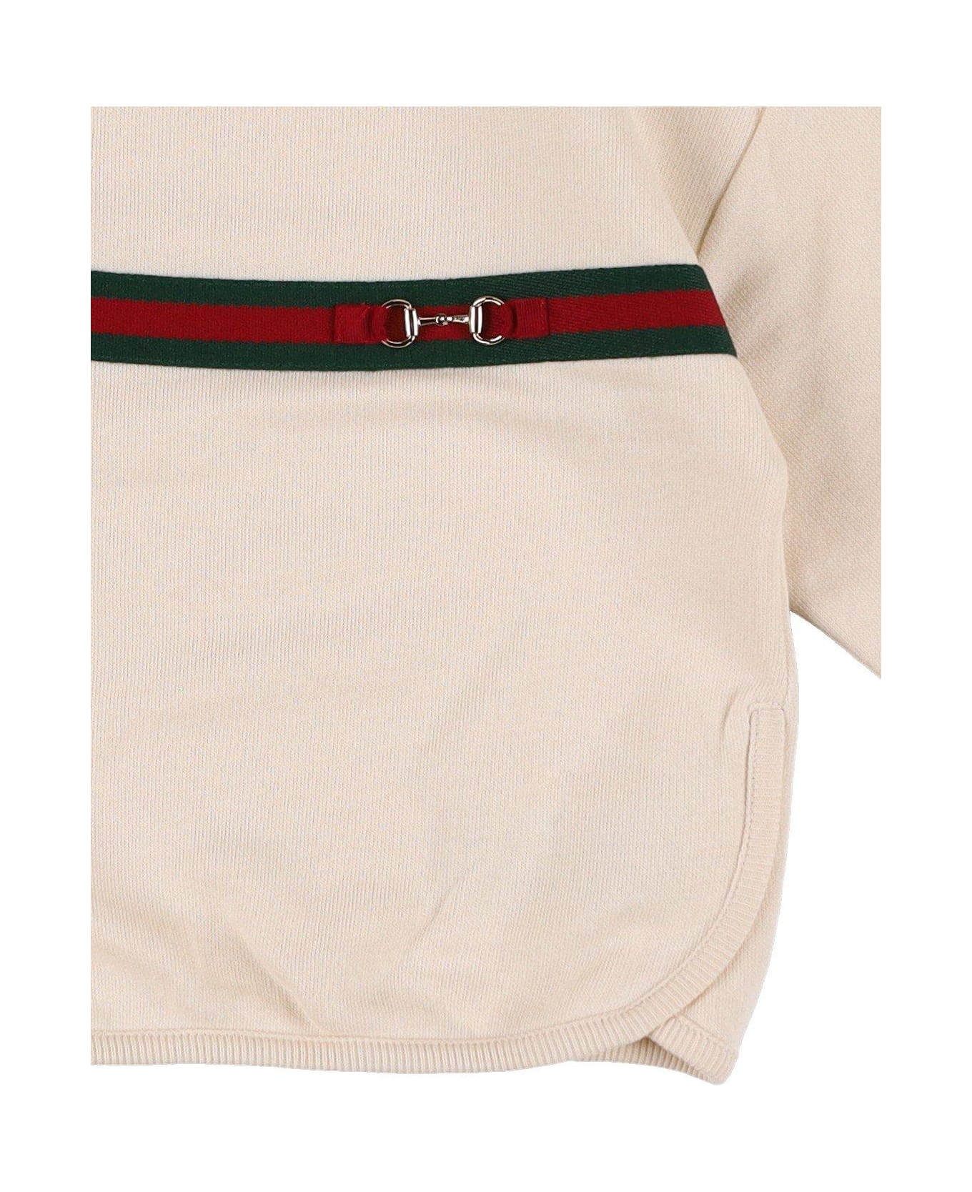 Gucci Web Stripe Crewneck Jumper - Bianco