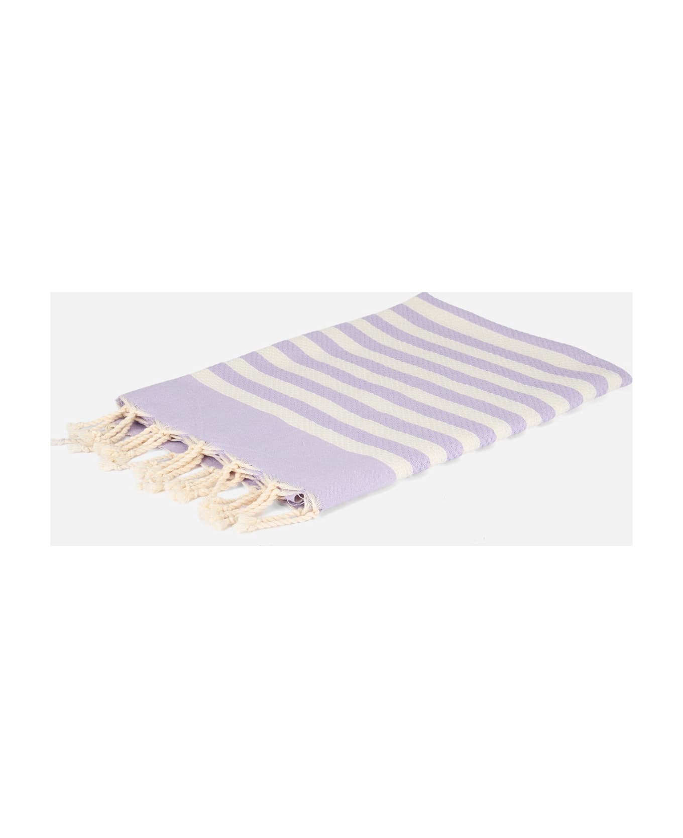 MC2 Saint Barth Cotton Beach Towel Fouta With Purple Striped Print - PINK