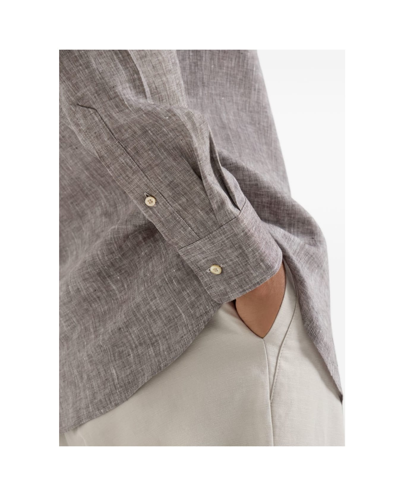 Brunello Cucinelli Linen Shirt - Marrone chiaro