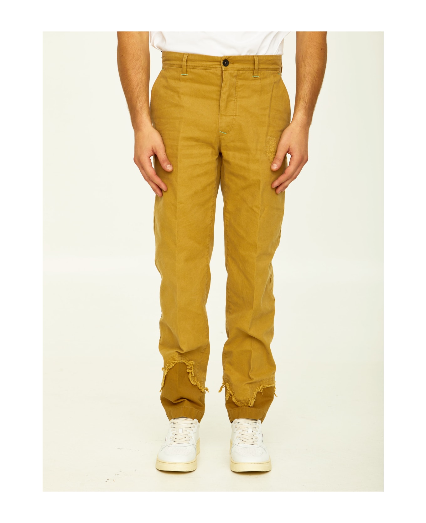 Incotex Red Camel Cotton Trousers - BEIGE