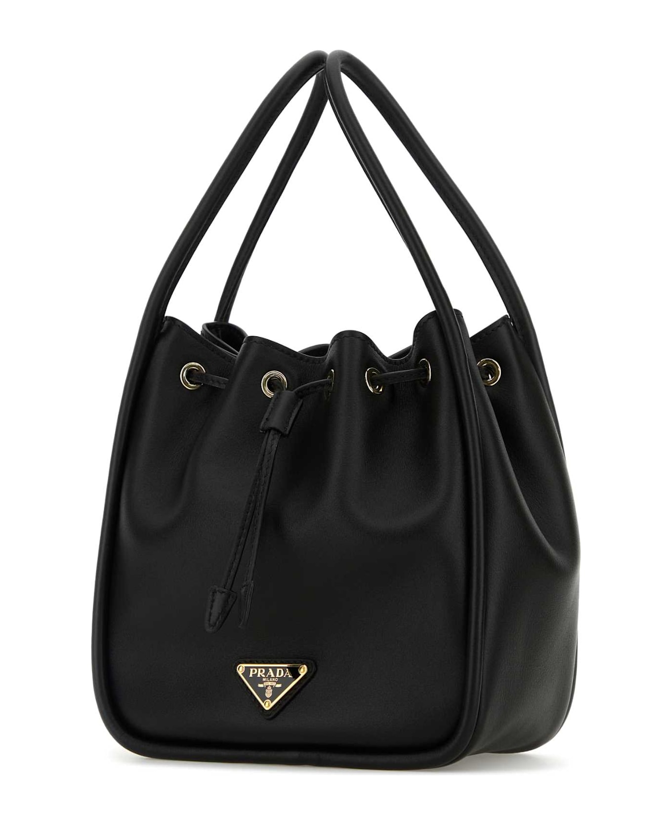 Prada Black Leather Mini Prada Darling Bucket Bag - NERO