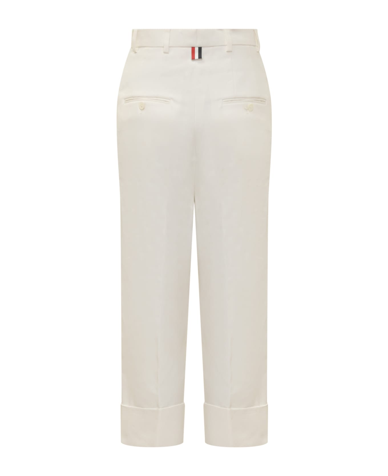 Thom Browne Rwb Stripe Wide-leg Trousers - OFF WHITE