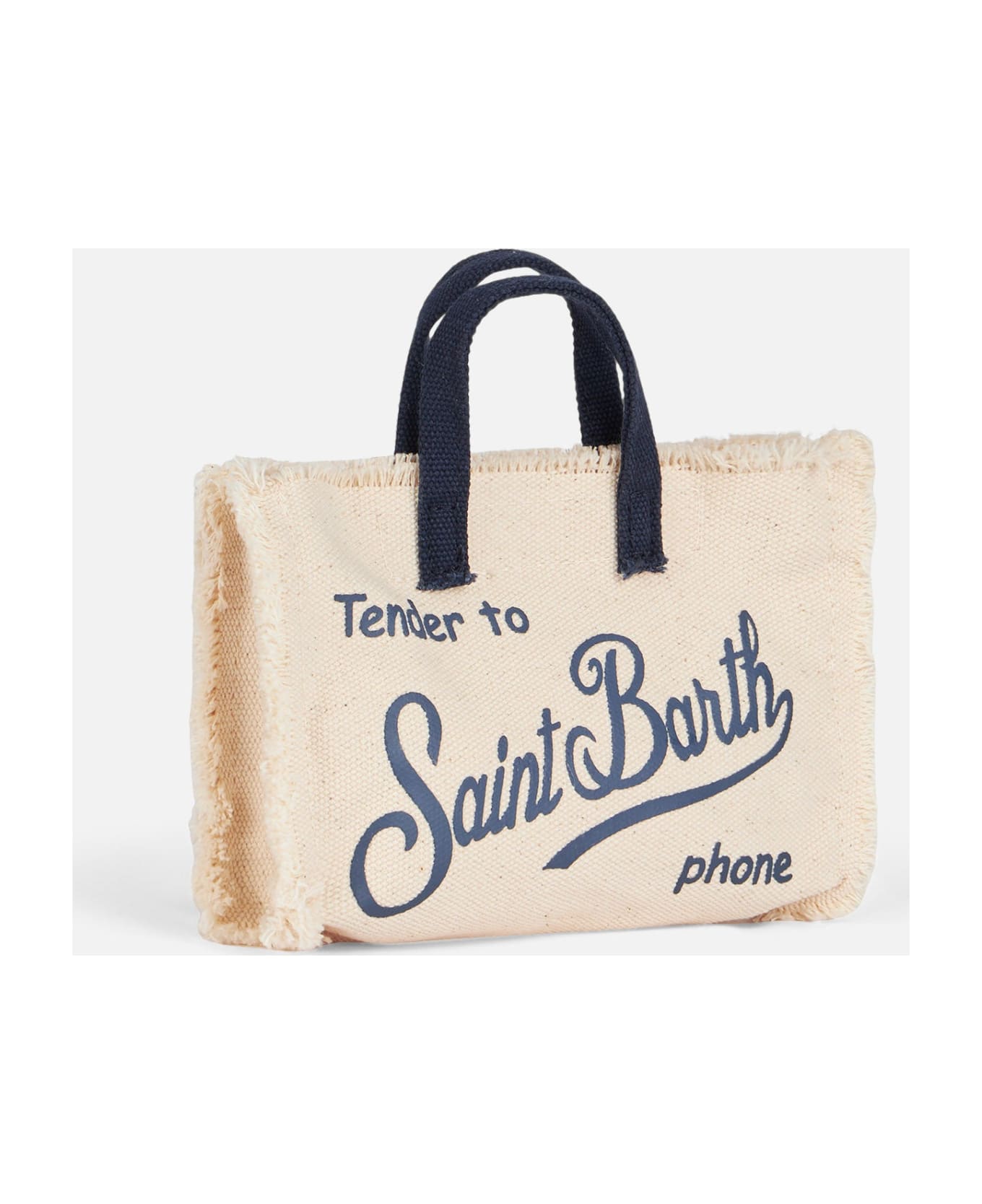 MC2 Saint Barth Phone Holder White Bag With Blue Logo - WHITE