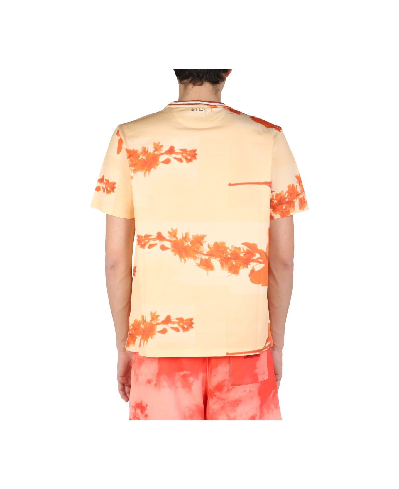 Paul Smith Stem Floral T-shirt - ORANGE
