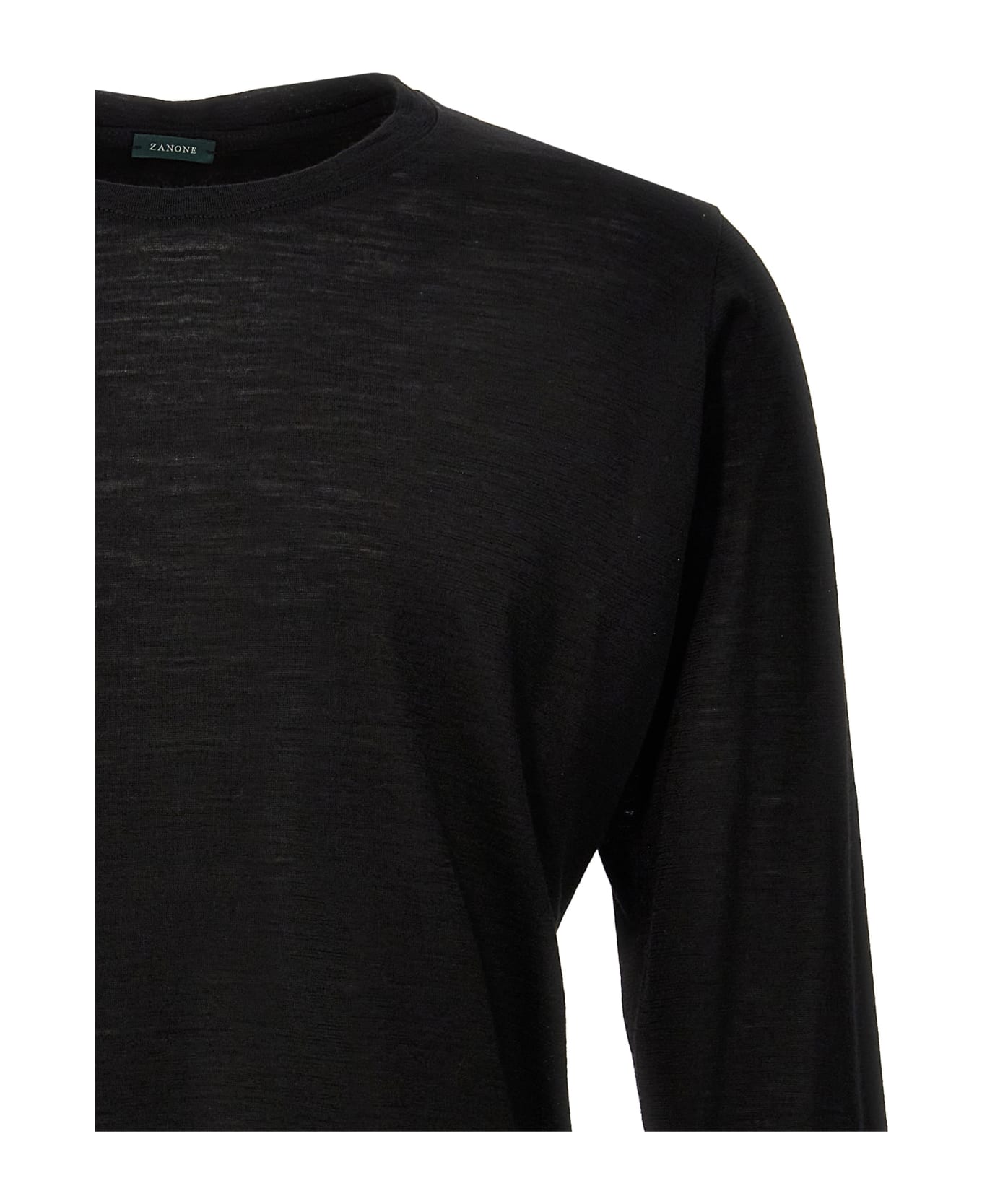 Zanone Fine Wool Gauge 18 Sweater - Black   ニットウェア